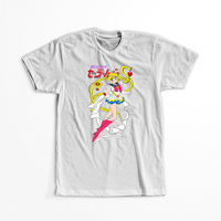 Koszulka Biała - Czarodziejka z księżyca / Sailor Moon - WYBIERZ KOLOR KOSZULKI I FASON Damska S