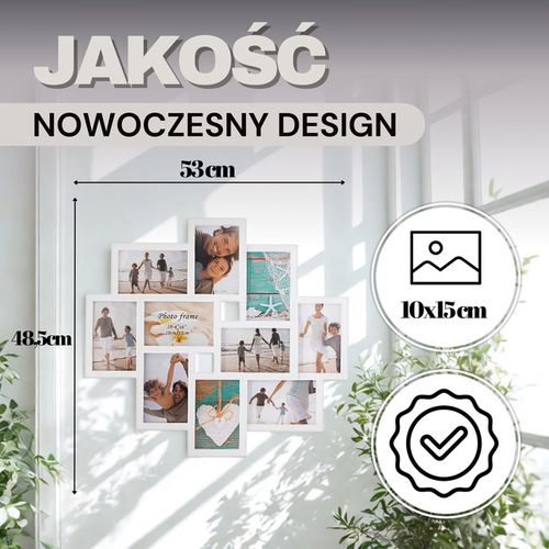 Ramka na zdjęcia 10 zdjęć multiramka 10x15 biała na Arena.pl