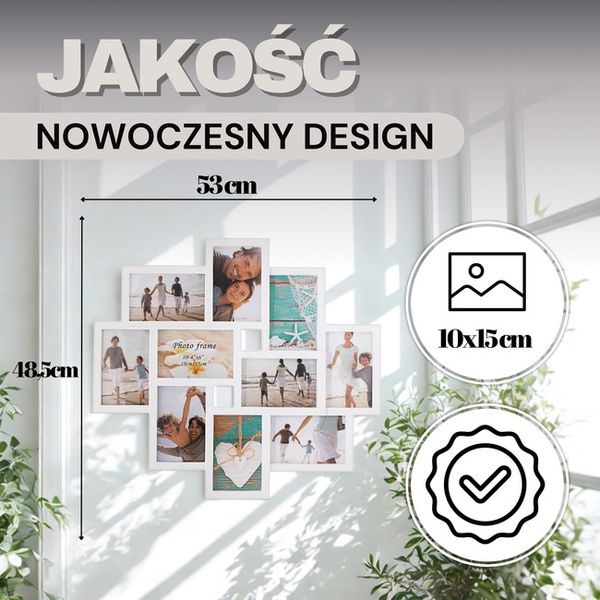 Ramka na zdjęcia 10 zdjęć multiramka 10x15 biała zdjęcie 4