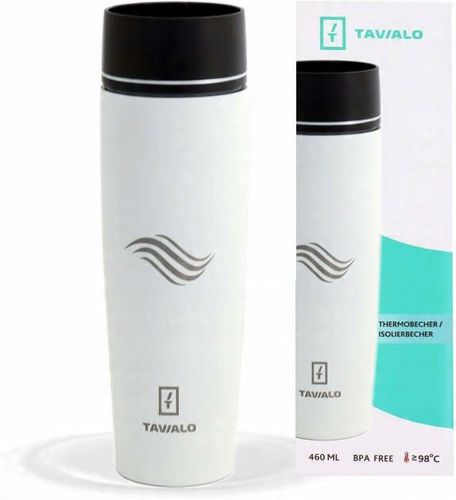 Kubek termiczny 460ml + 2 uszczelki silikon biały na Arena.pl