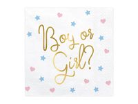 Serwetki papierowe na Baby Shower "Boy or Girl?" Geder Reveal 20 szt.