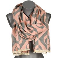 Jasny Różowy Duży Szalik Damski Bawełniany Ciepły Szal Jesień Re-68