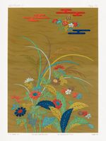 Plakat 75x100cm Kolorowe Kwiaty, G.A. Audsley Vintage do Salonu