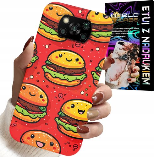 ETUI DO XIAOMI POCO X3 - SŁODKIE UŚMIECHNIĘTE BURGERY POKROWIEC na Arena.pl