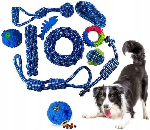 Zestaw zabawek dla psa 10szt. Gryzak Piłka Szarpak na Arena.pl