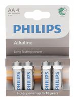 BATERIE ALKALICZNE Zestaw 4 Sztuki PHILIPS Bateria x4 Paluszki LR6 R6 AA