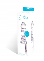 Dildo waginalne Glas 17,5 cm bezbarwny szklane dwustronne
