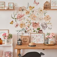 ZESTAW Naklejek DLA DZIECI Motyle Kwiaty Róże Liście Styl Boho 60cm x 30cm