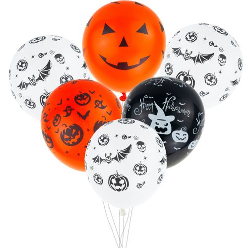 Balony Lateksowe,, Mix Wzorów, Z Motywem Halloween, Z Dyniami, Zestaw 6Szt. na Arena.pl