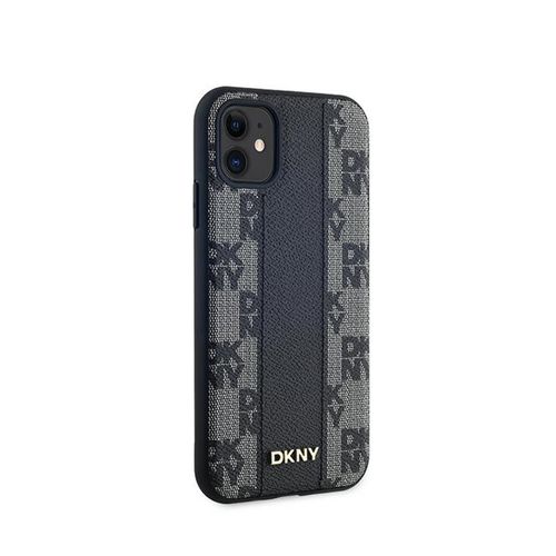 DKNY Leather Checkered Mono Pattern MagSafe - Etui iPhone 11 (czarny) na Arena.pl