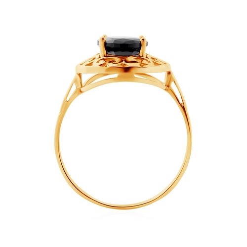 Złoty pierścionek PXC20209 - Cyrkonia Czarna na Arena.pl