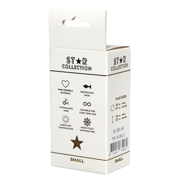 Star Collection - Silver Metal Anal Plug S - Purple Stone zdjęcie 2