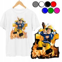 KOSZULKA DZIECIĘCA T-SHIRT Z NADRUKIEM - STRAŻAK SAM KOLORY - L 146-152