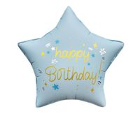 BALON FOLIOWY HAPPY BIRTHDAY GWIAZDA MATOWA J. NIEBIESKA 18" GODAN