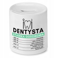 Skarbonka Dla Dentysty Stawka Godzinowa Prezent Z Nadrukiem Ze Zdjęciem