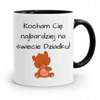 Kubek Czarny Prezent Dla Dziadka Kocham Cię! Z Nadrukiem Ze Zdjęciem