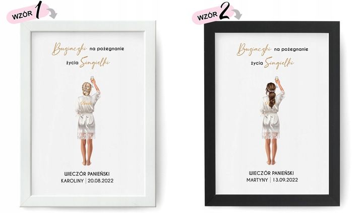 Ramka WIECZÓR PANIEŃSKI na odcisk ust PLAKAT A4 zdjęcie 5