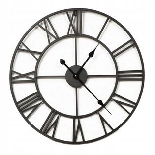 Duży metalowy zegar ścienny 80 cm z cichym mechanizmem
