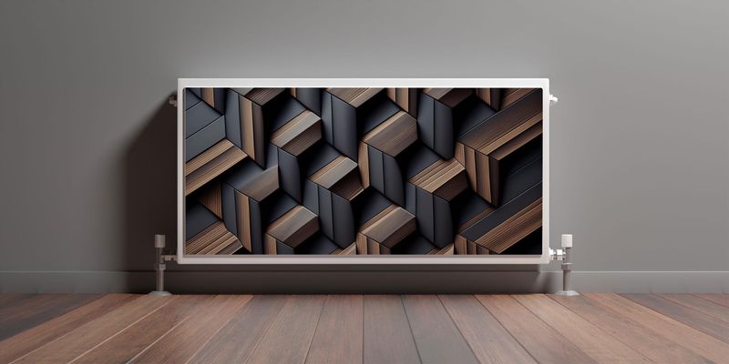 Mata MAGNETYCZNA Na Kaloryfer Drewno Abstrakcja Efekt 3D 90cm x 60cm zdjęcie 3