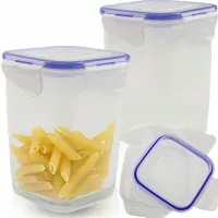 POJEMNIK NA ŻYWNOŚĆ 1L Z KLIPSAMI PRZEZROCZYSTY GŁĘBOKI NA KAWĘ HERBATĘ RYŻ