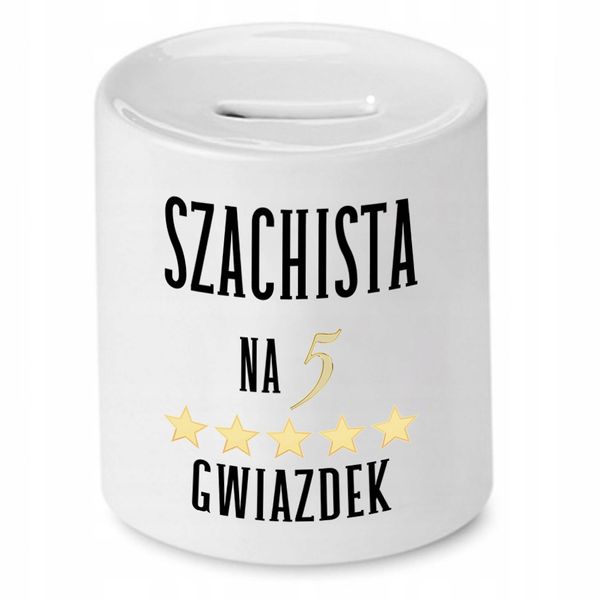 Dla Szachisty Skarbonka Szachista Na 5 Gwiazdek Z Nadrukiem Ze Zdjęciem zdjęcie 1