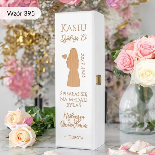 PODZIĘKOWANIE DLA ŚWIADKOWEJ SKRZYNKA NA WINO PREZENT DLA ŚWIADKOWEJ na Arena.pl