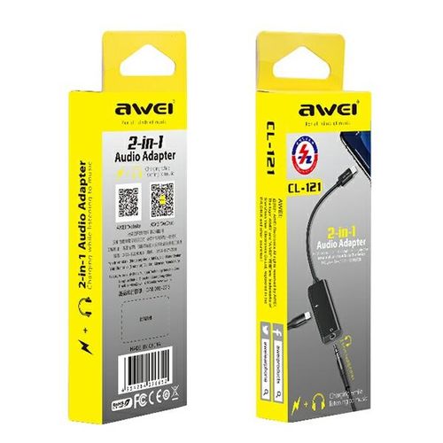 awei adapter cl-121 lightning-lightning/jack 3.5 2w1 czarny/black na Arena.pl
