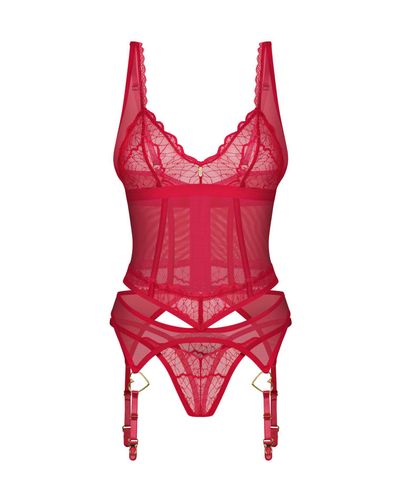 gorset i stringi cupide desir obsessive czerwone s/m na Arena.pl