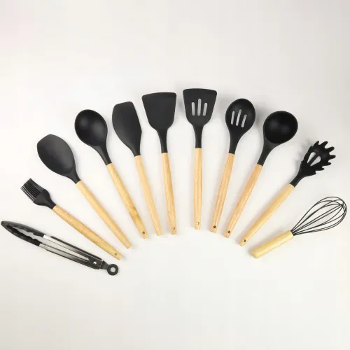 AKCESORIA DO KUCHNI PRZYBORY ZESTAW NARZĘDZIA KUCHENNE 12 ELEMENTÓW CZARNY na Arena.pl