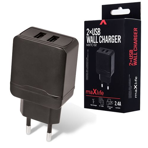Ładowarka sieciowa MAXLIFE MXTC-02 2xUSB 2.4A na Arena.pl