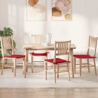 Poduszki na siedziska 4 pcs Czerwony 40 x 40 x 3 cm tkanina