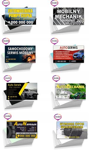 Wizytówki reklamowe firmowe 100 szt różne wzory USŁUGI ELEKTRYCZNE na Arena.pl
