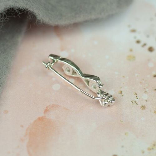 ELEGANCKA SREBRNA ZDOBIONA BROSZKA DO ŻAKIETU 925 na Arena.pl