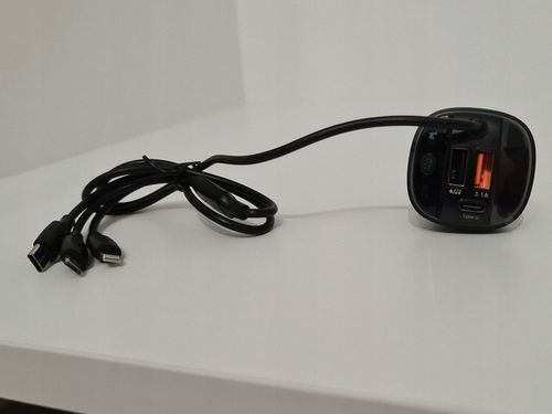 TRANSMITER SAMOCHODOWY BLUETOOTH Z KABLAMI 3W1 na Arena.pl