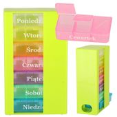 Pojemnik organizer na tabletki tygodniowy stojący