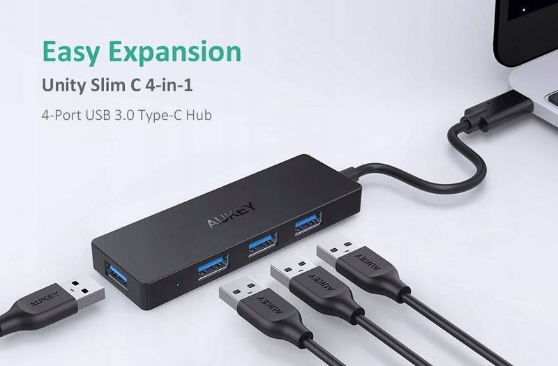 Hub Aukey USB CB-C64 Czarny zdjęcie 2