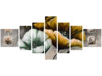 70CM 160CM ZEGAR 7 ELEME MALOWANE MAKI ZÓŁCI DRUK OBRAZ