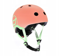 SCOOT AND RIDE KASK XXS-S PEACH dla dzieci regulacja 45-50cm rowerowy LED