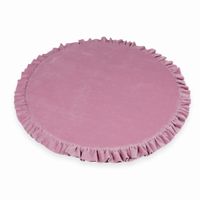 Mata do zabawy 100cm dla Dziecka okrągła z falbanką, Velvet Soft Różowy