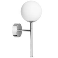 Loftowa LAMPA ścienna MIJA 20766103 Kaspa szklana ORAWA kinkiet do łazienki kula IP44 chrom biała