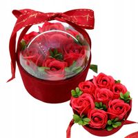 Róże mydlane Flower Box Kwiaty bukiet upominek Dzień Kobiet Matki czerwone
