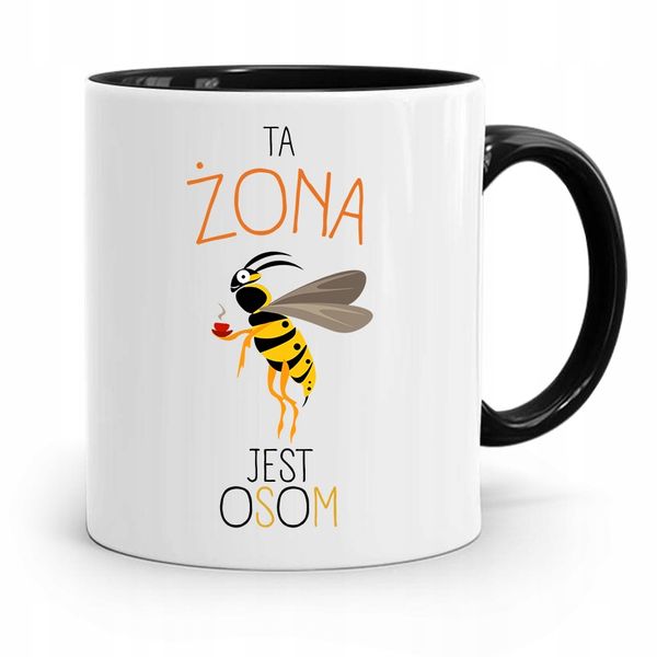 Kubek Czarny Dla Dziewczyny Ta Żona Jest Osom Z Nadrukiem Ze Zdjęciem zdjęcie 1