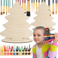 Choinki Drewniane 20SZT Figurka Świąteczna Ozdoba do Rękodzieła i Stroików