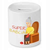 Skarbonka Dla Babci Super Babcia Prezent Z Nadrukiem Ze Zdjęciem