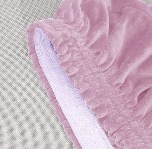 POKROWIEC NA KRZESŁO WELUR PREMIUM AKSAMIT ELASTYCZNY JASNY RÓŻ zdjęcie 4