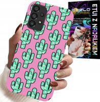 ETUI DO SAMSUNG GALAXY A53 5G - KAKTUSY, KAKTUS NA RÓŻOWYM TLE + FOLIA