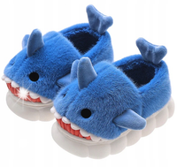 DZIECIĘCE KAPCIE DOMOWE PLUSZOWE CIEPŁE MIĘKKIE REKIN SHARK 32-33