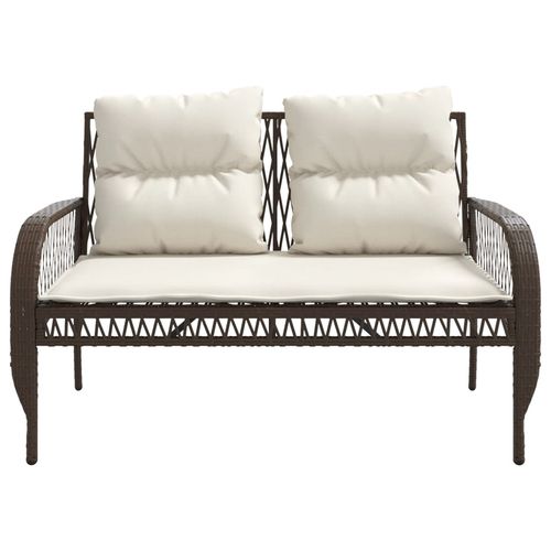 4-cz zestaw wypoczynkowy do ogrodu, poduszki, brązowy rattan PE na Arena.pl