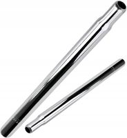 Stalowy wspornik siodła, sztyca 28x450 mm srebrny