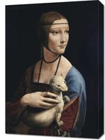 Obraz 50x70cm Dama z Łasiczką, Da Vinci Vintage do Salonu
